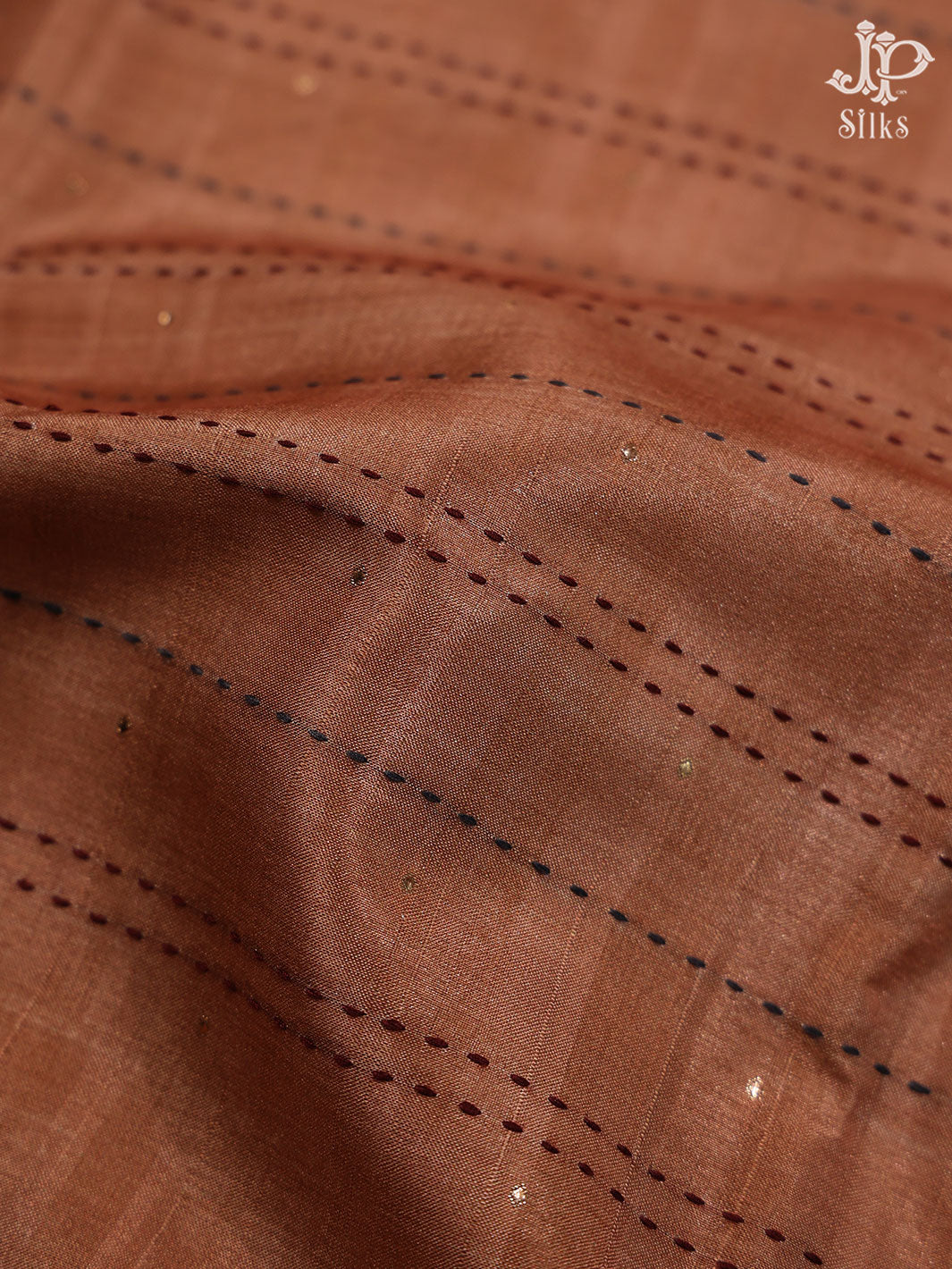 Brown and Beige Tussar Silk Chudidhar Material - E1003 - View 4