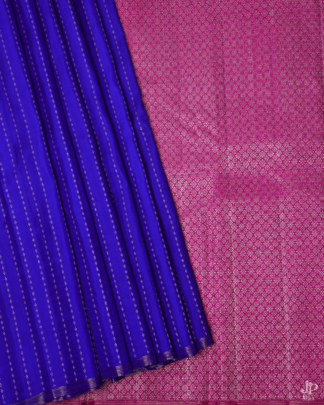 Blue and Pink Kanchipuram Silk Saree - A995 - View 2