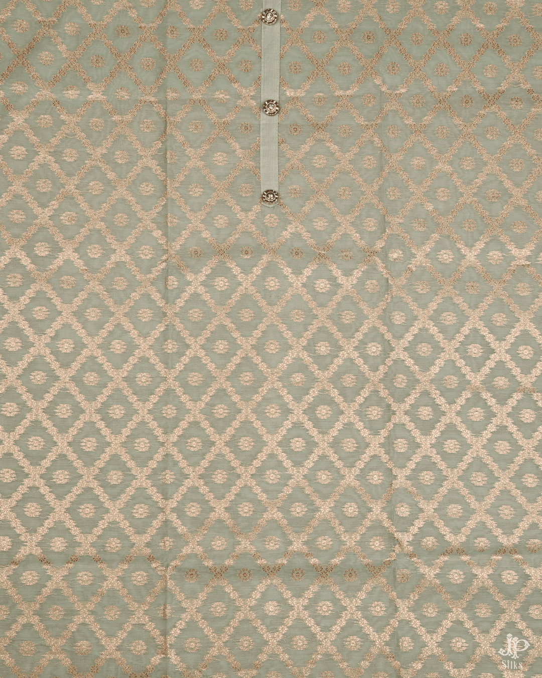 Pista Green and Beige Unstitched Chudidhar Material - D5207 - View 2