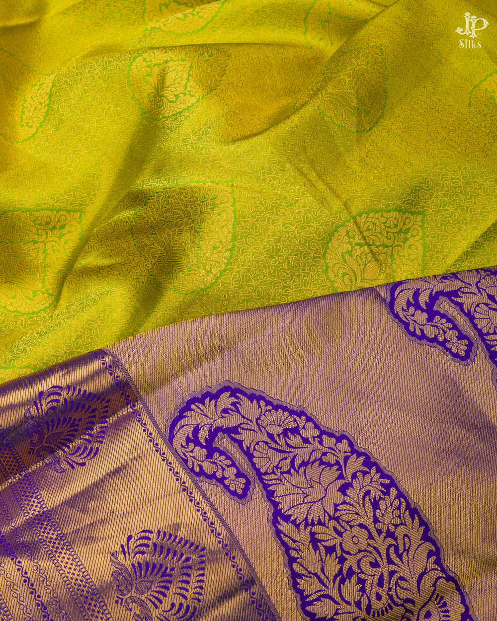 Green and Purple Kanchipuram Silk Saree - A5404 - View 2