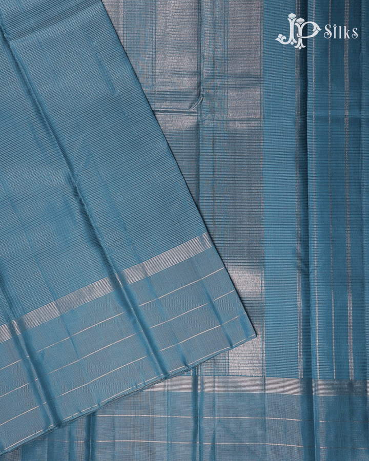 Sea Blue Kanchipuram Silk Saree - E5203 - View 2