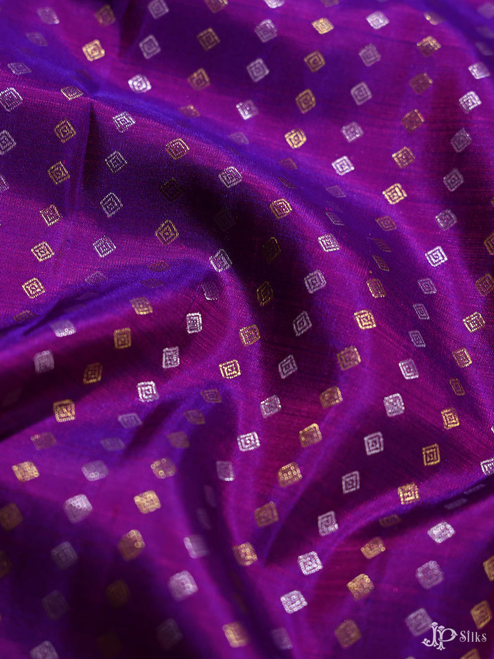 Dual Tone Purple and Pink Kanchipuram Silk Saree - A2547 - View 3