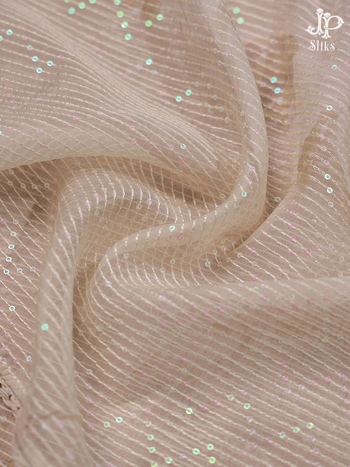 Half White Organza Fancy Saree - E3267 - View 4