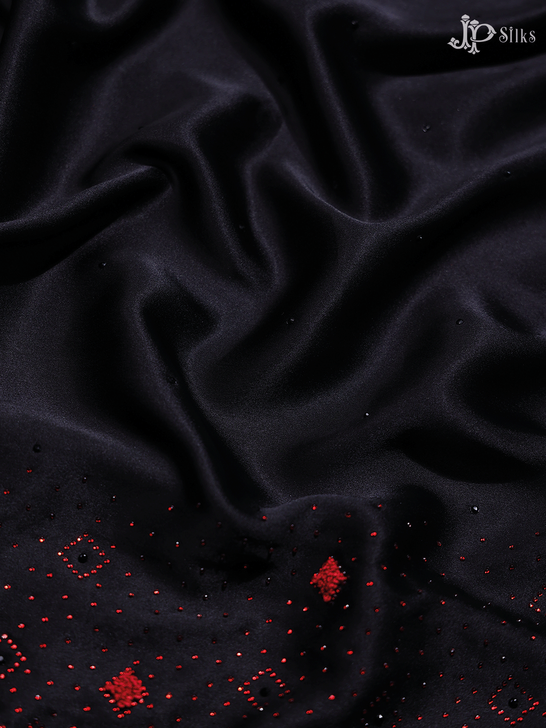Black Red Crepe Fancy Saree - C1530 - View 5