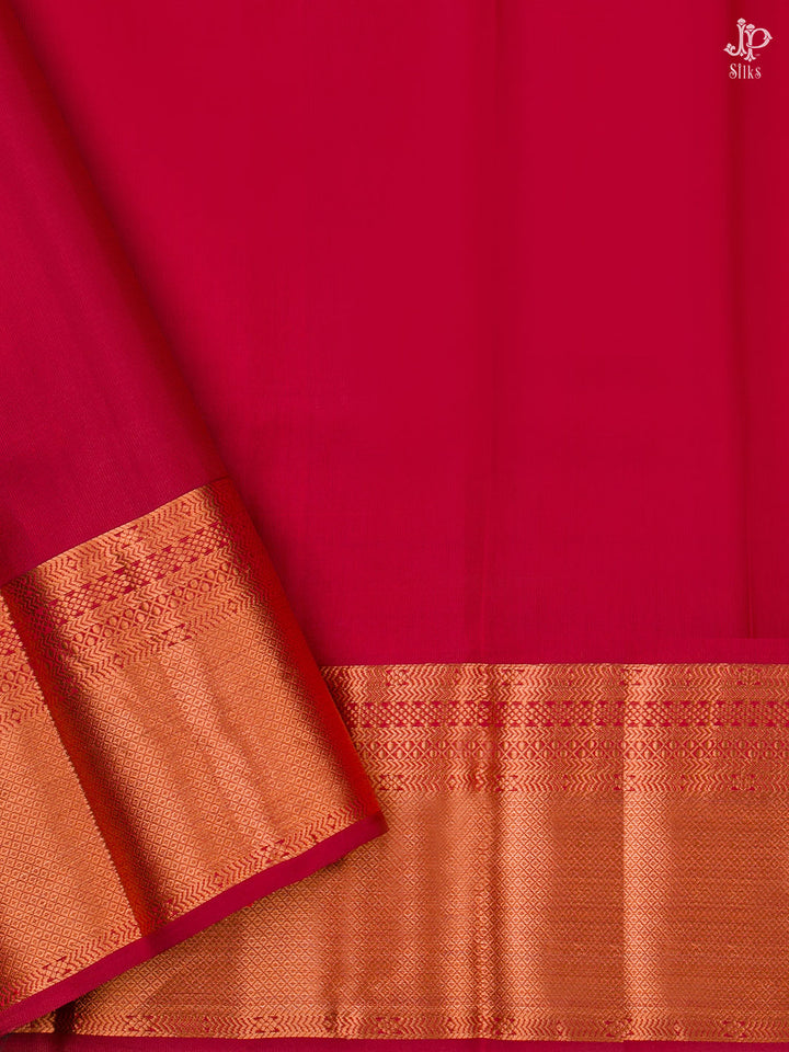 Reddish Maroon Kanchipuram Silk Saree - E250 - View 4