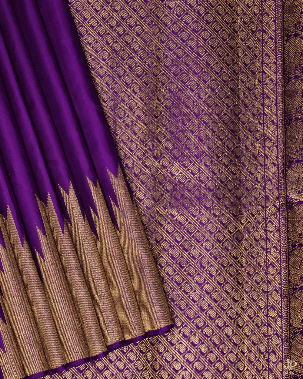 Purple Kanchipuram Silk Saree - A1162 - View 1