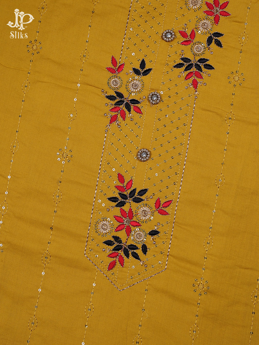 Mustard Yellow Cotton Chudidhar Material - D10213 - View 1