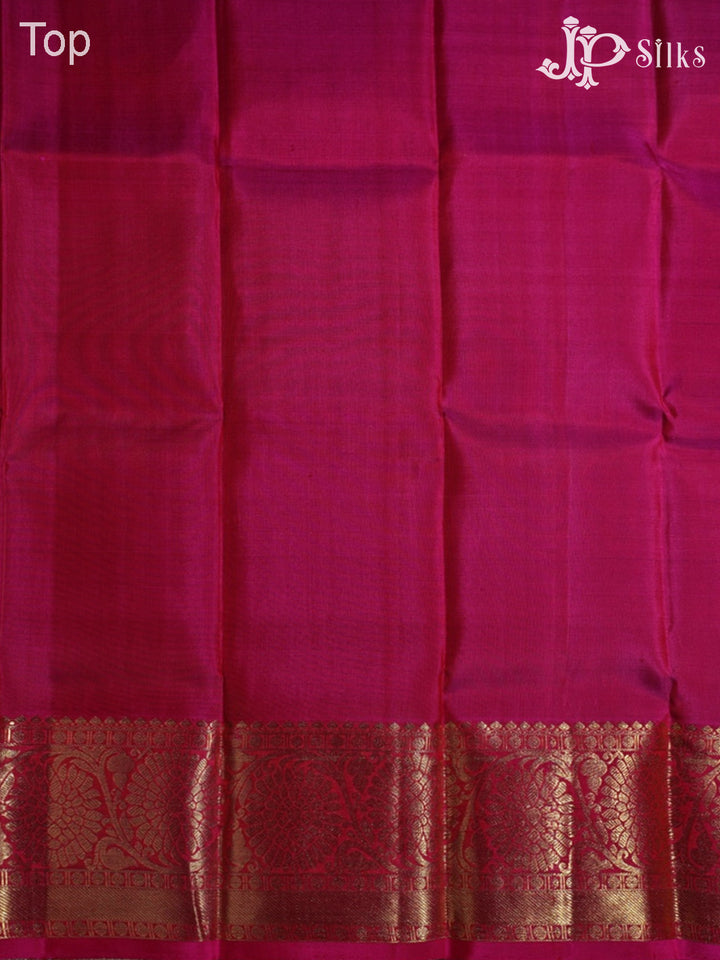 Purple with Pink Pattu Pavadai - D5930 - View 4