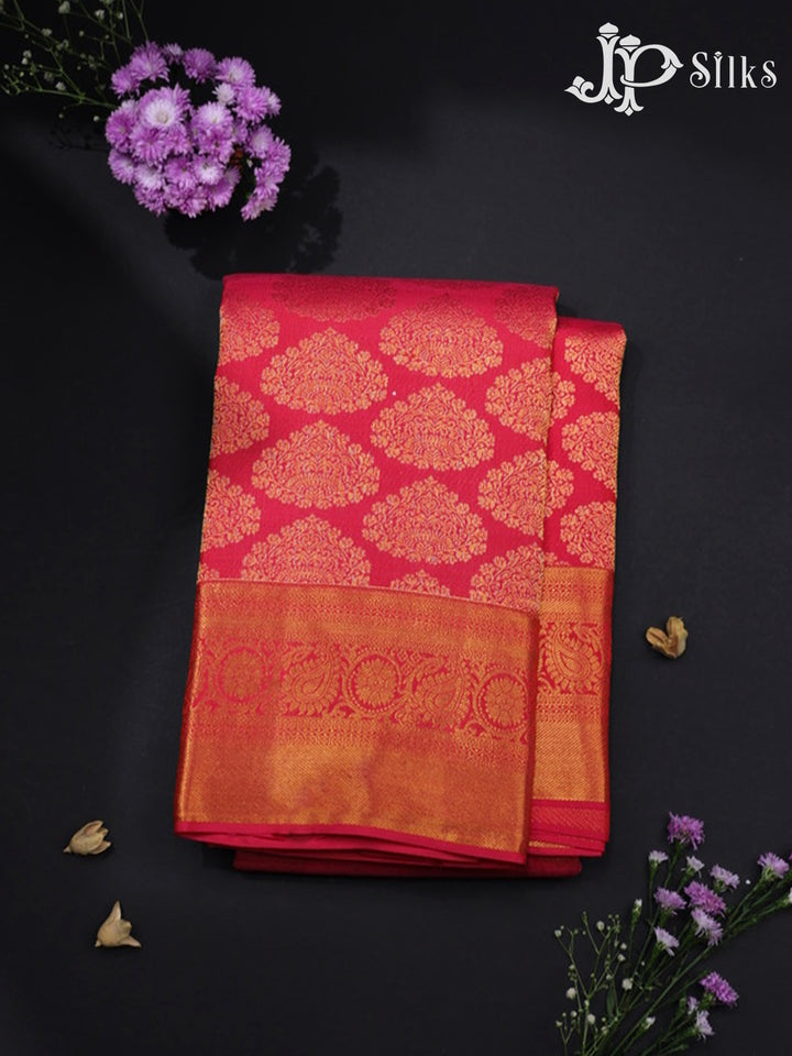 Reddish pink colour Kanchipuram Silk Saree - A5386 - View 1