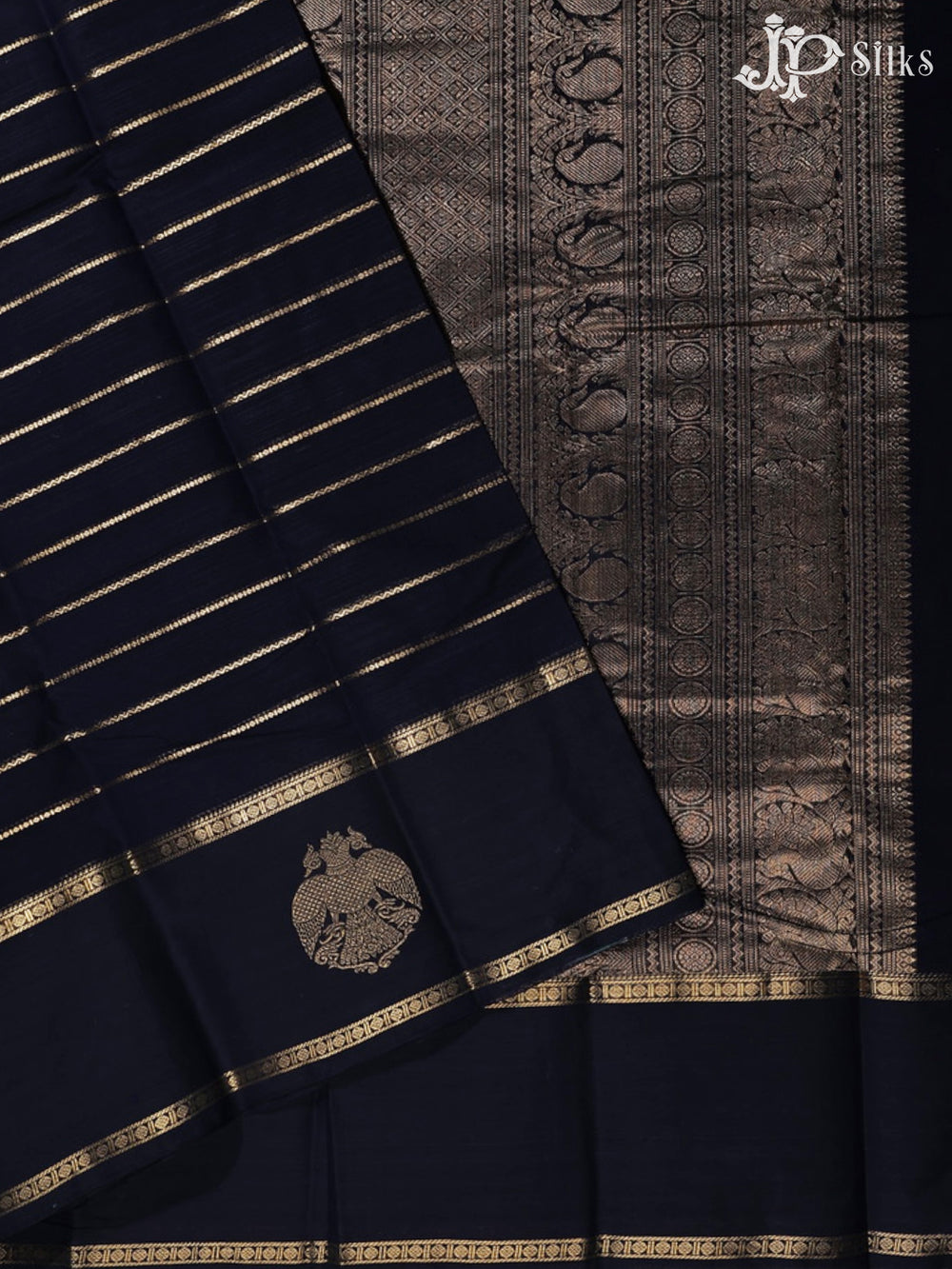 Black Kanchi Cotton Saree - E4553 - View 2