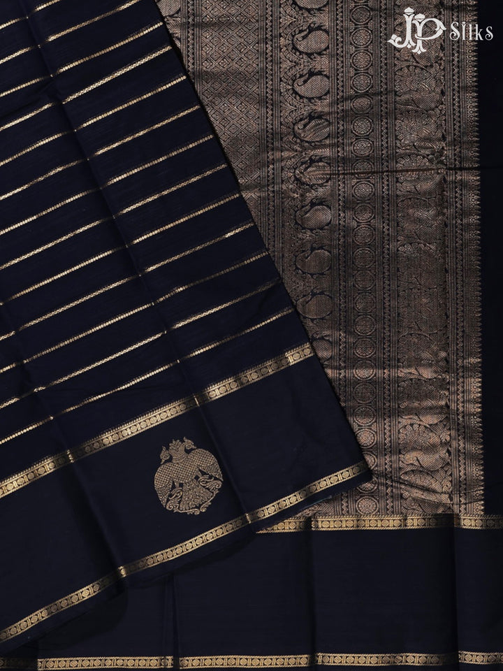 Black Kanchi Cotton Saree - E4553 - View 2