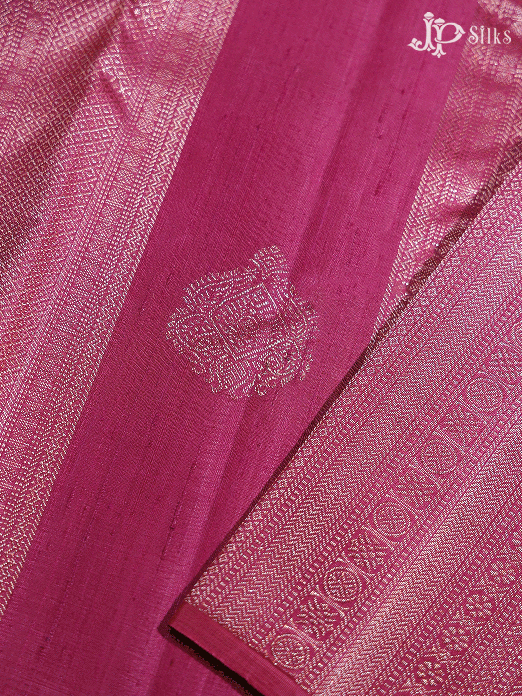 Pink Silver Zari Kanchipuram Silk Saree - E5214 - View 3