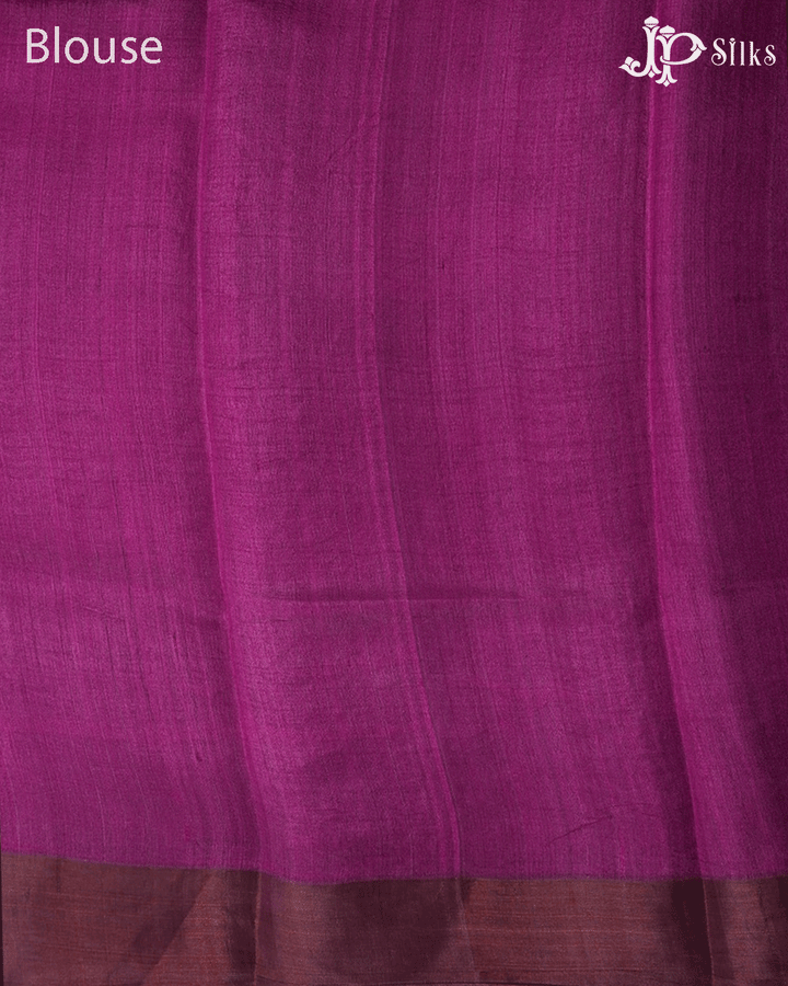 Black Floral Tussar Silk - E6588 - View 3