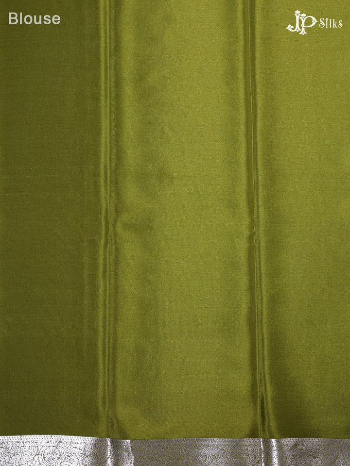 Olive Green Mysore Silk Saree - D4814 - View 2
