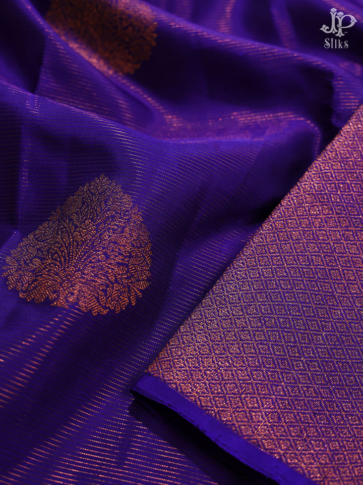 Purple Kanchipuram Silk Saree - E4697 - View 4