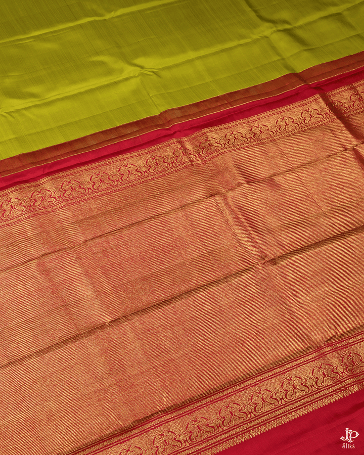 Green, Orange and Red Kanchipuram Silk Saree - A3168 - View 6