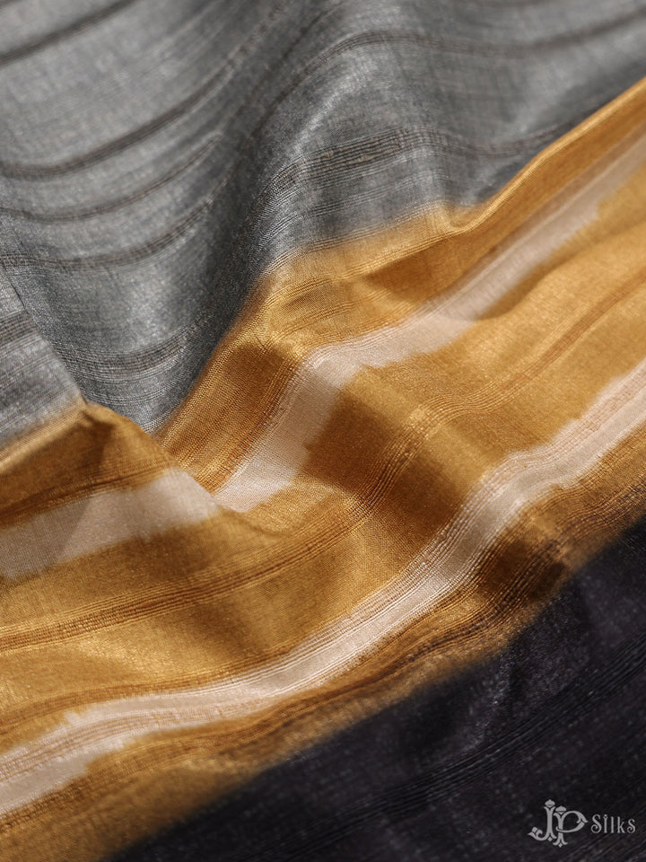 Grey and Gold Tussar Unstiched Chudidhar Material - E1014 - View 2