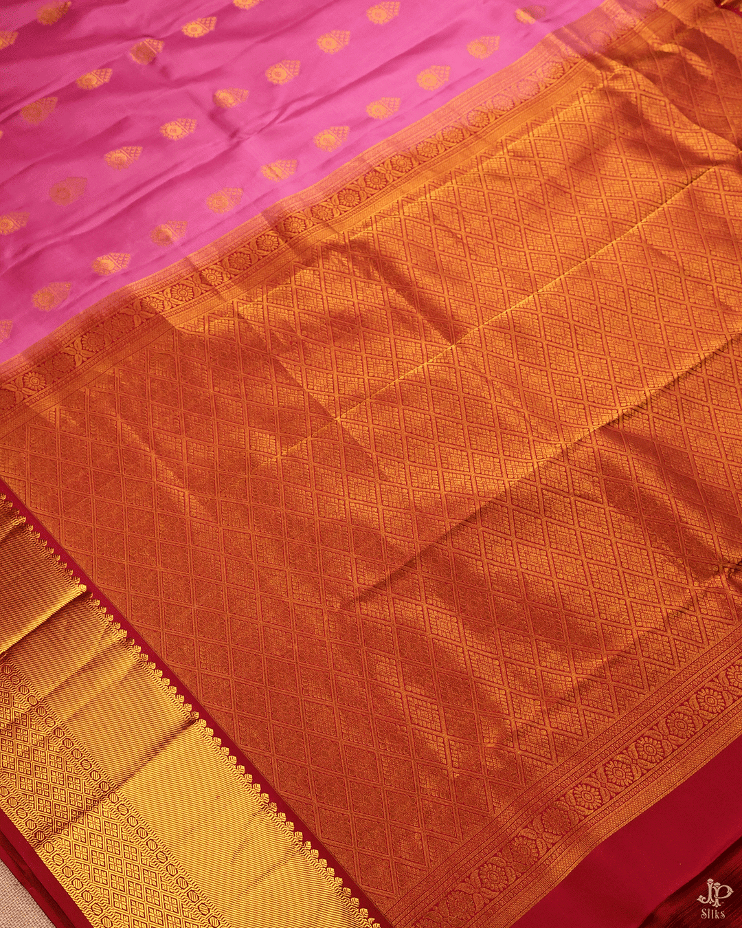 Pink and Maroon Kanchipuram Silk Saree - D4757 - View 6
