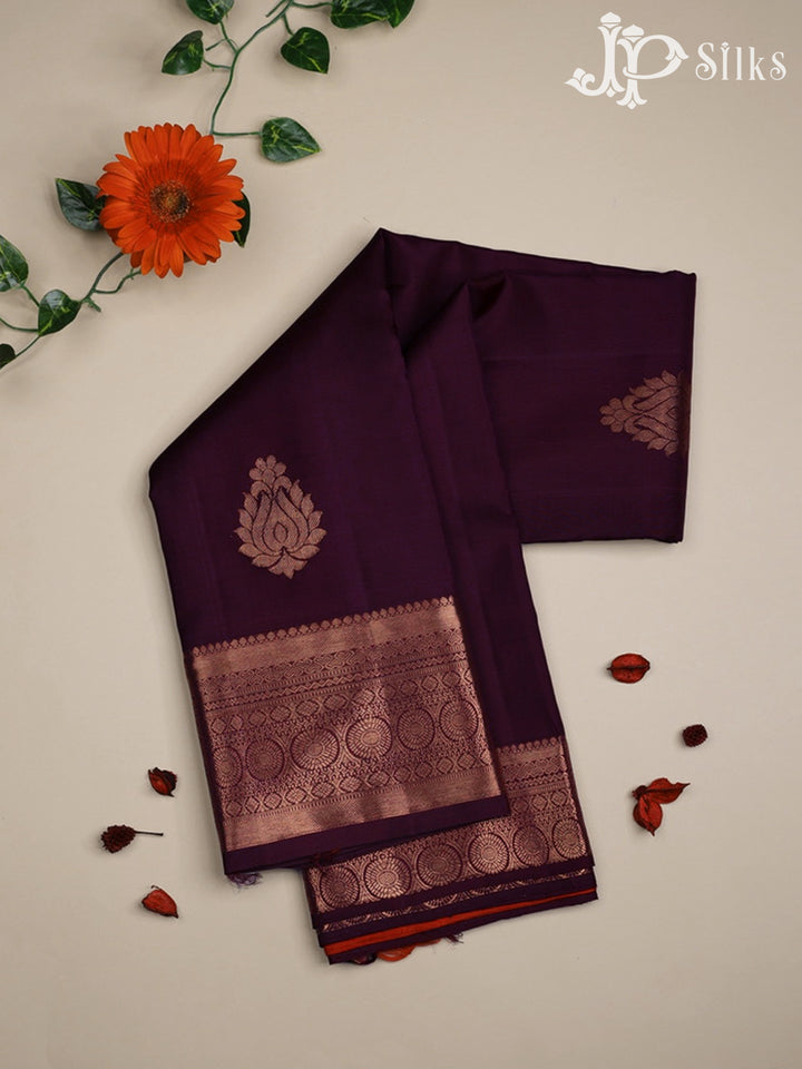 Grape and Orange Kanchipuram Silk Saree - E4704