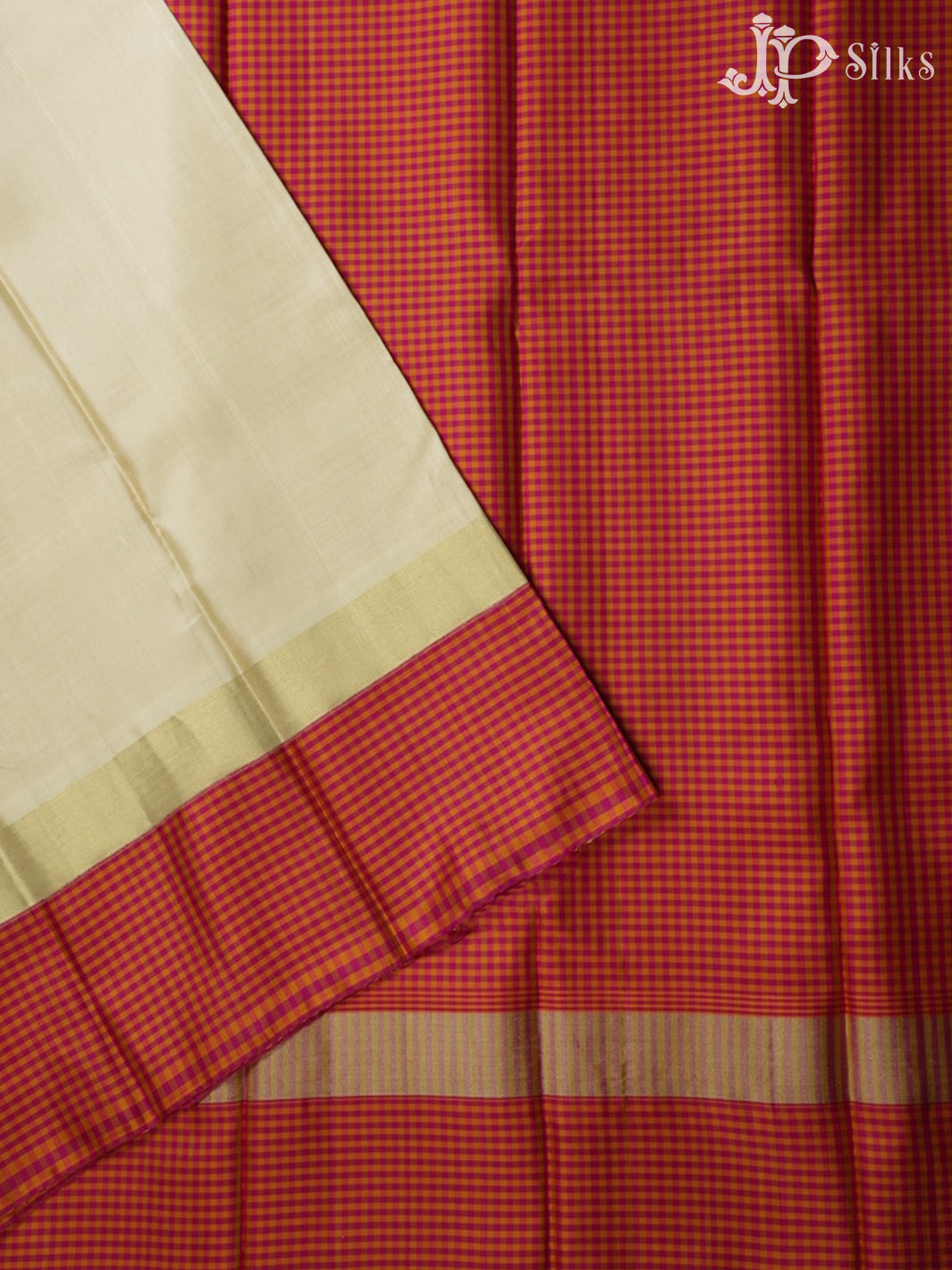 Off White Colour Kanchipuram Silk Saree - A10422 - View 2