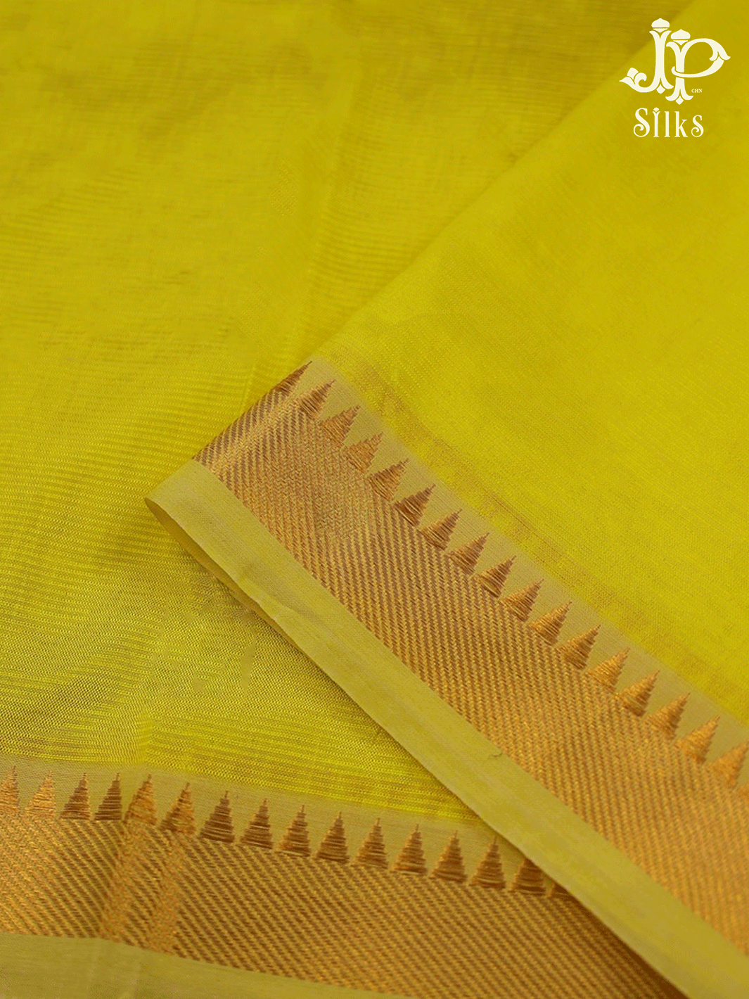 Yellow and White Raw Silk Chudidhar Material - D9099 - View 1