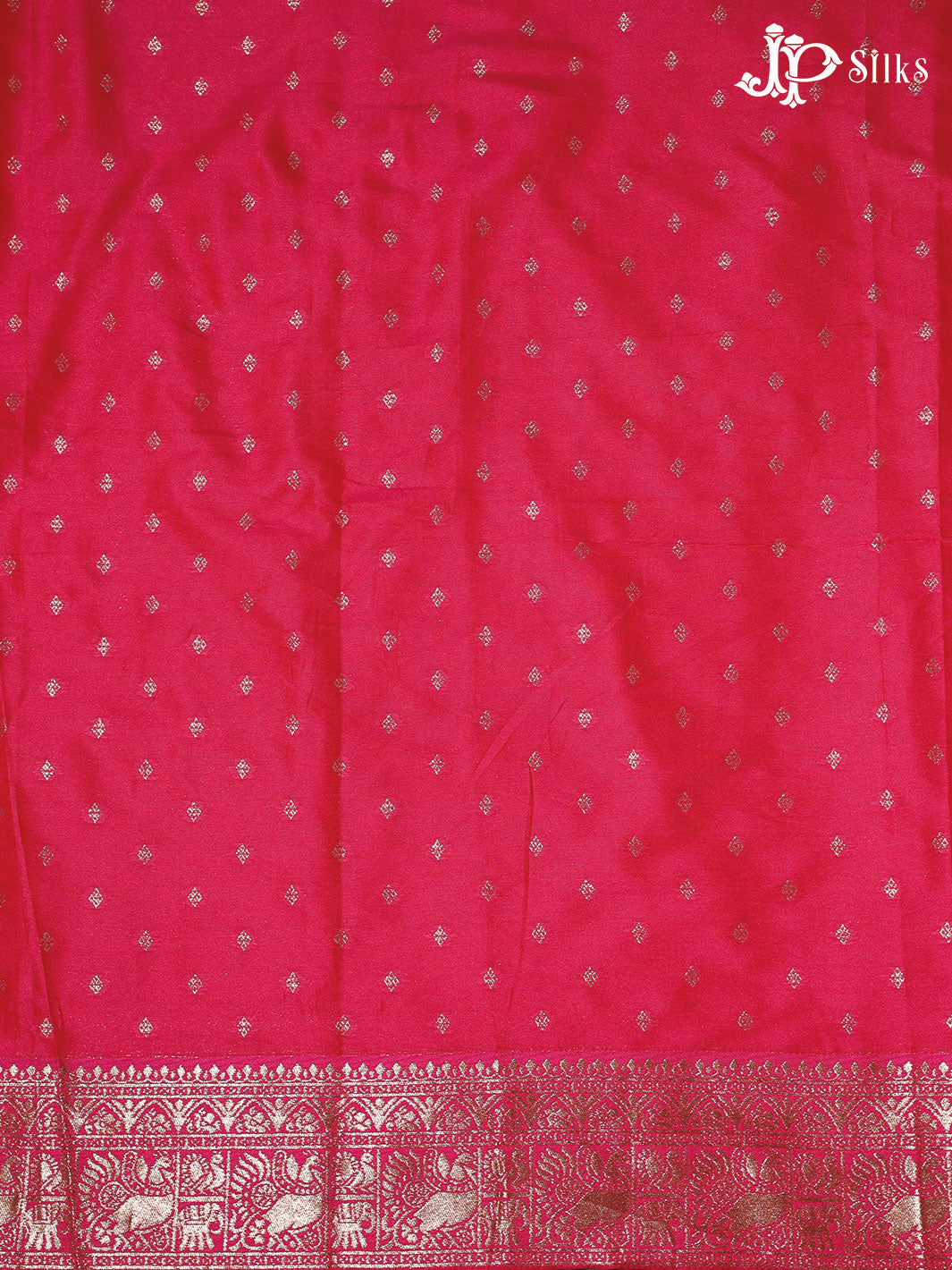 Grey and Hot Pink Semi banaras with Digital Prints Fancy Sarees - E4002 - View 2