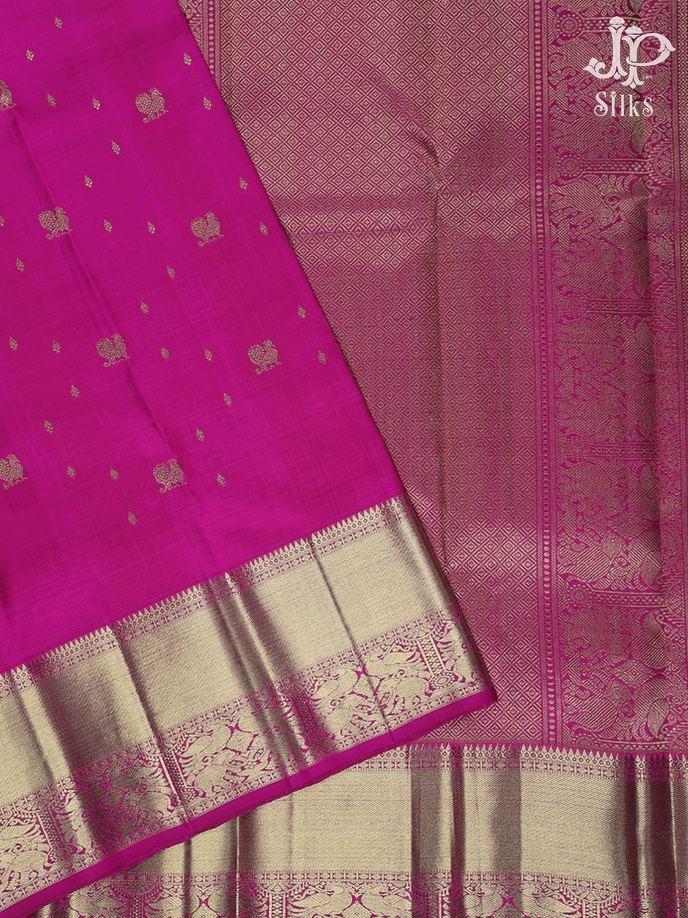 Rani Pink Small Annam Kanchipuram Silk Saree - E6230 - View 1