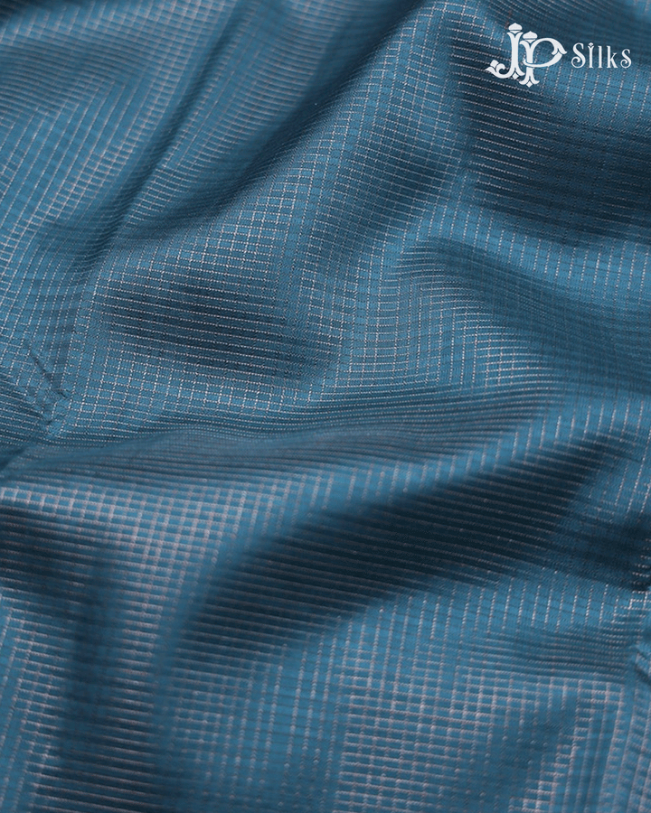 Sea Blue Kanchipuram Silk Saree - E5203 - View 6