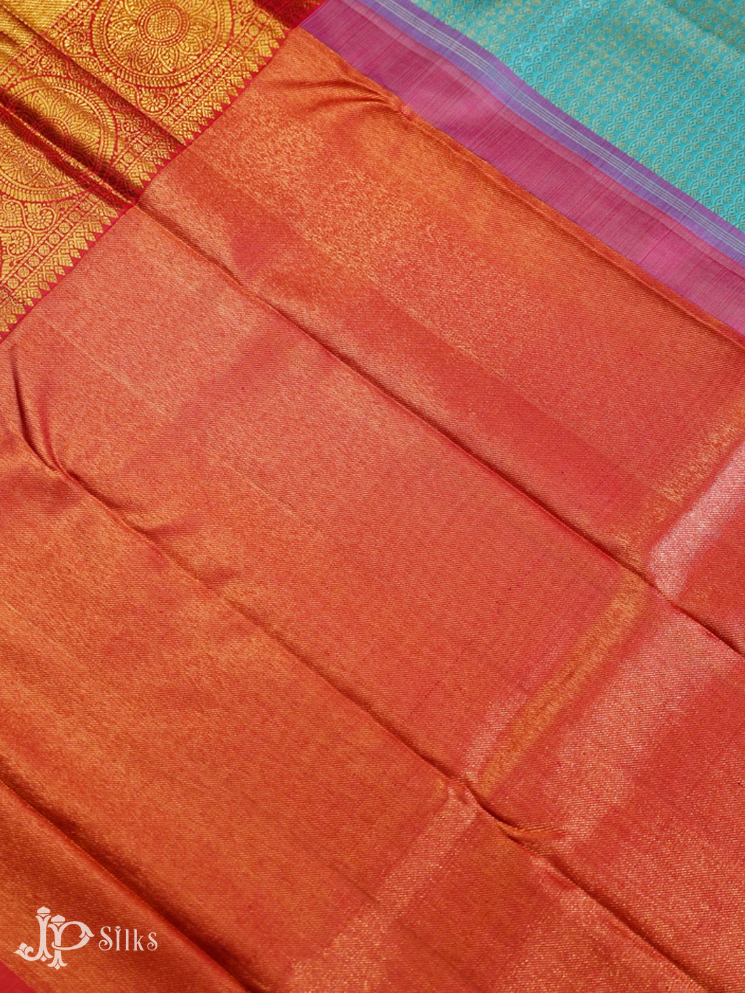 Sea Blue And Pink Kanchipuram Silk Saree - A576