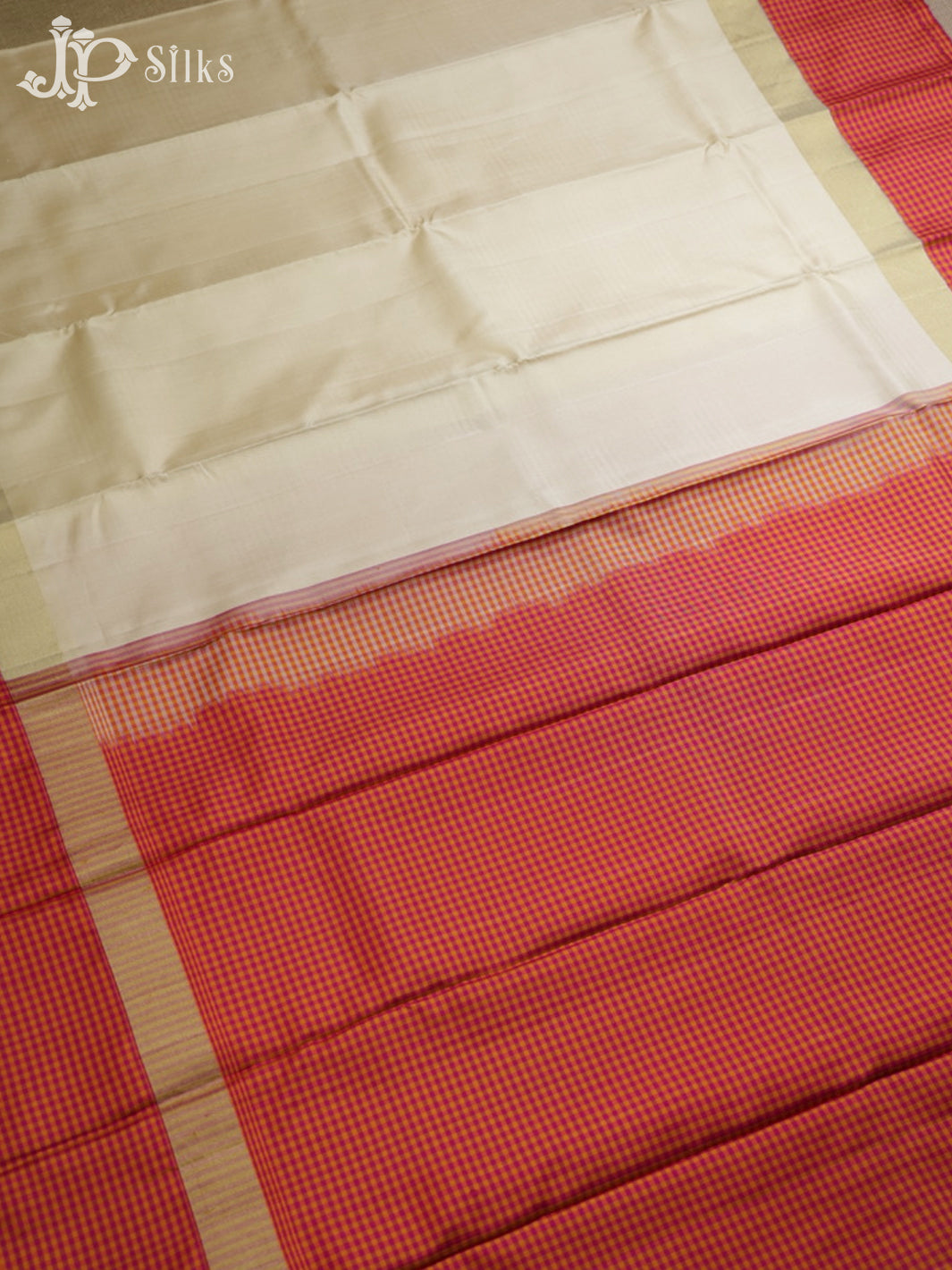 Off White Colour Kanchipuram Silk Saree - A10422 - View 3