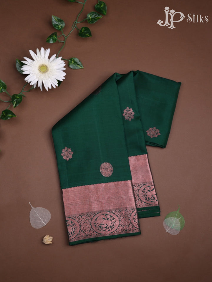 Bottle Green Kanchipuram Silk Saree - D754