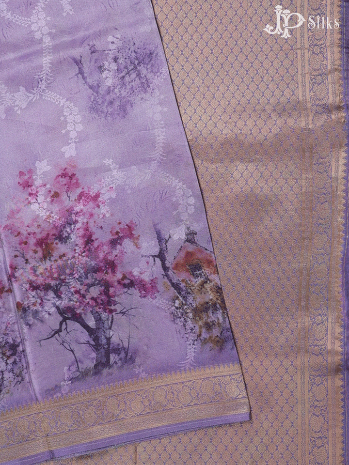 Lavender Digital Printed Fancy Saree - E5917
