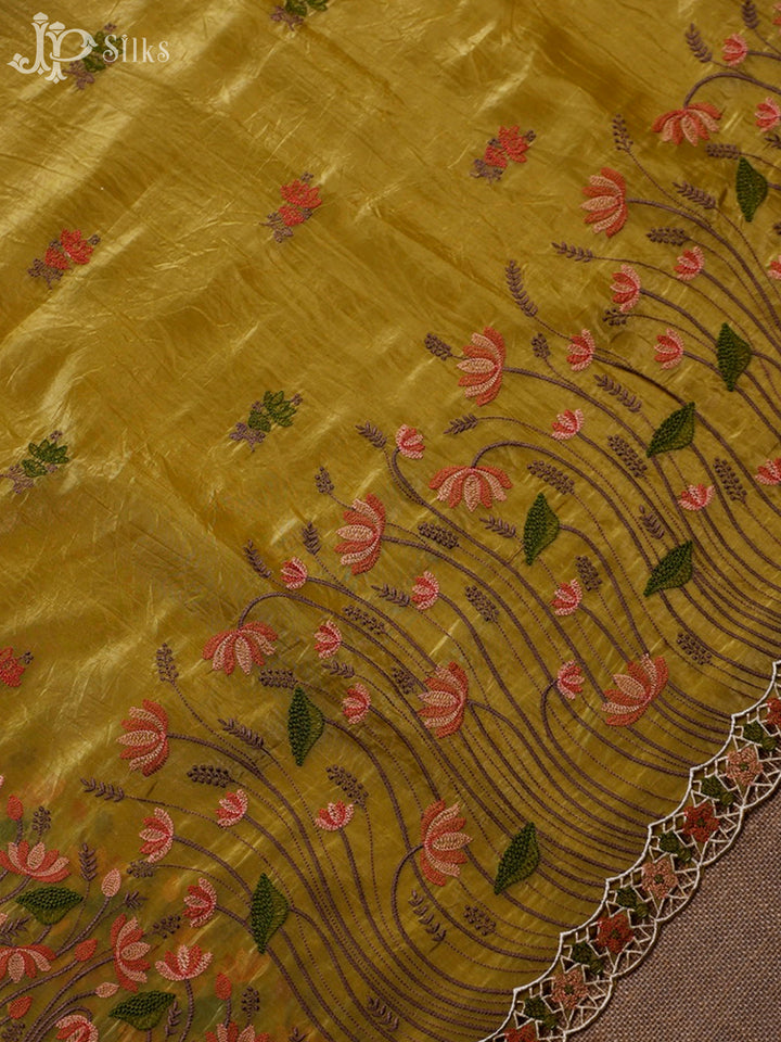 Mustard Organza Saree - E5910