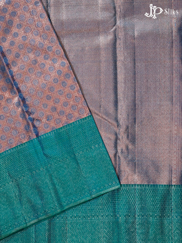 Peacock Blue Kanchipuram Silk Saree - D7223