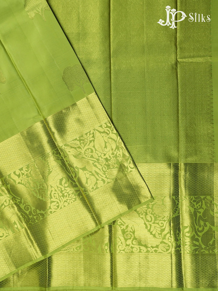 Light Green Kanchipuram Silk Saree - A1179 - View 2