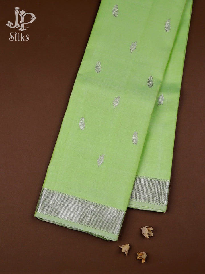 Pista Green Kanchipuram Silk Saree - D2214