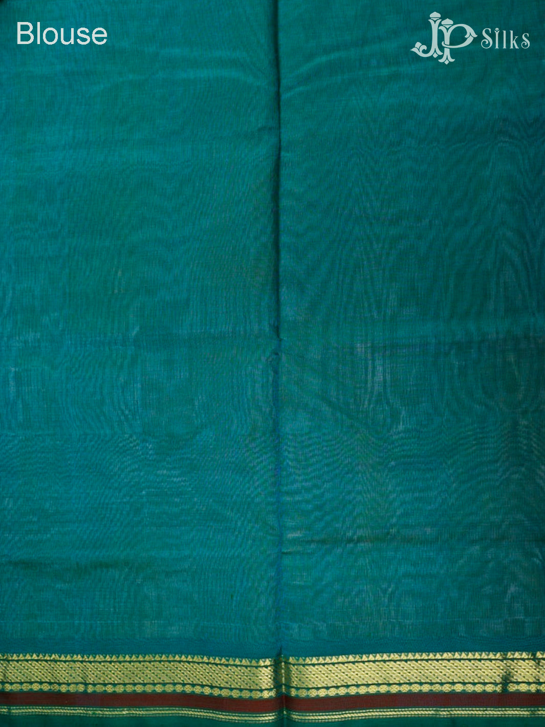 Peach, Teal Blue And Bottle Green Silk Cotton Saree - F3507