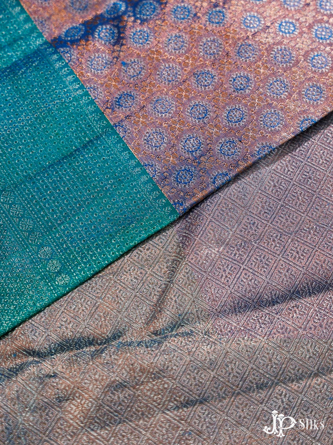 Peacock Blue Kanchipuram Silk Saree - D7223