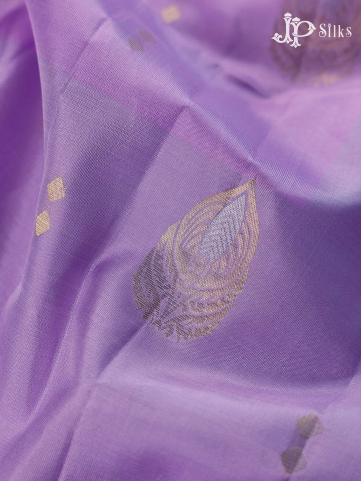 Lavender And Teal Green Soft Silk Saree - F3518