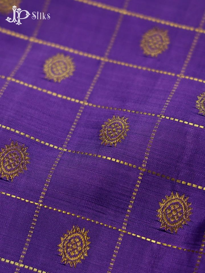 Lavender And Deep Violet Kanchipuram Silk Saree - F3376