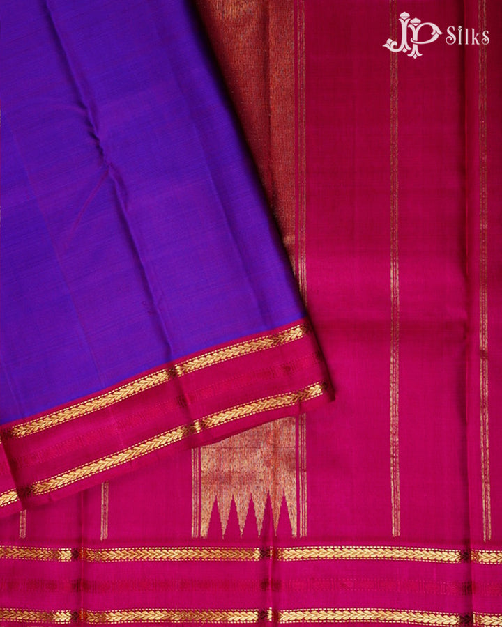 Purple And Pink Kanchipuram Silk Saree - F3444