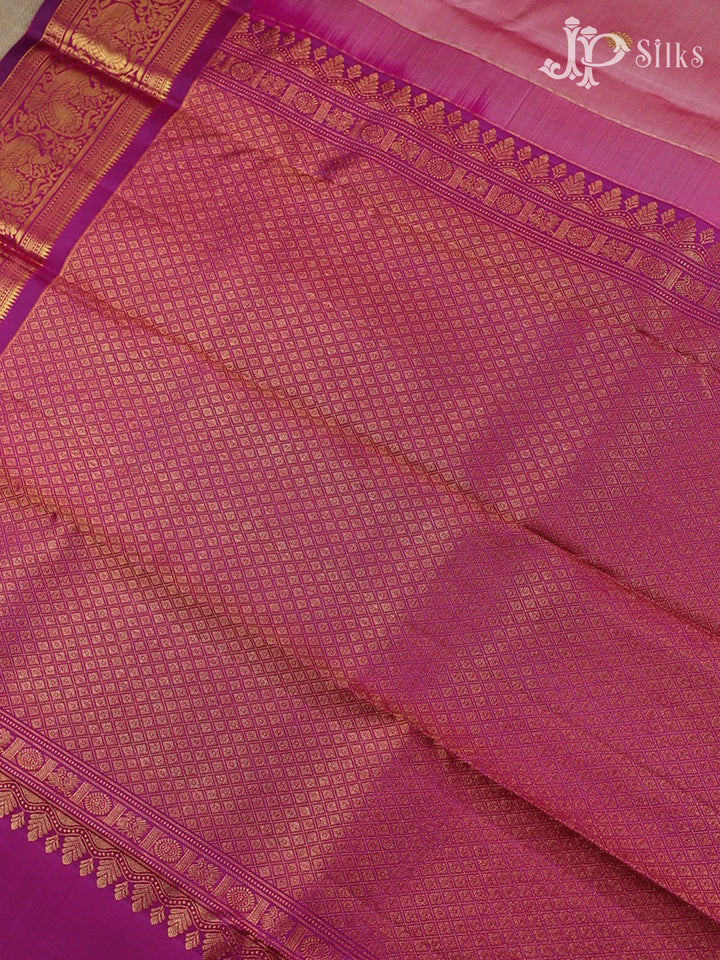 Onion Pink and Magenta Kanchipuram Silk Saree - F2452 - View 5