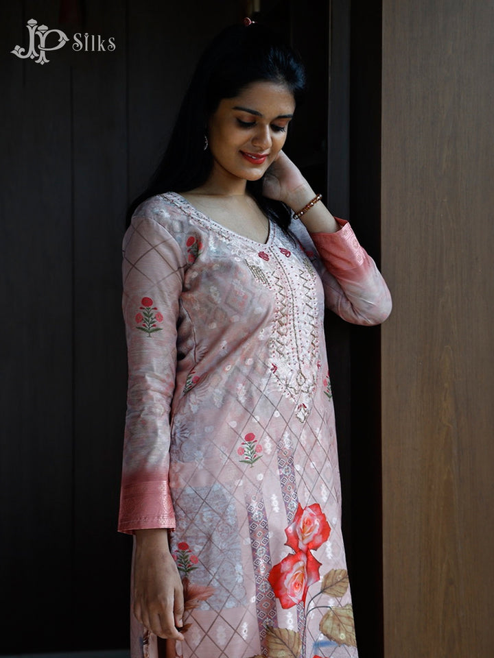 Light Pink Floral Design Readymade Salwar Suit Set