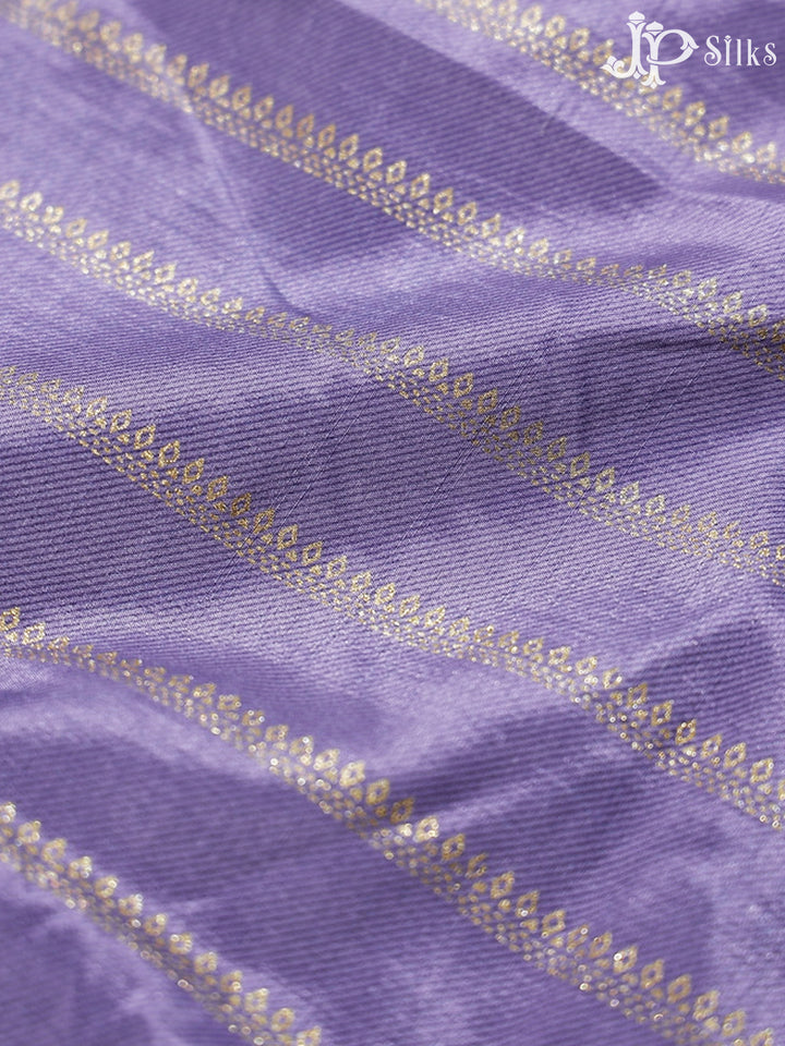 Lavender Khadi Print Banarasi Saree - F3347