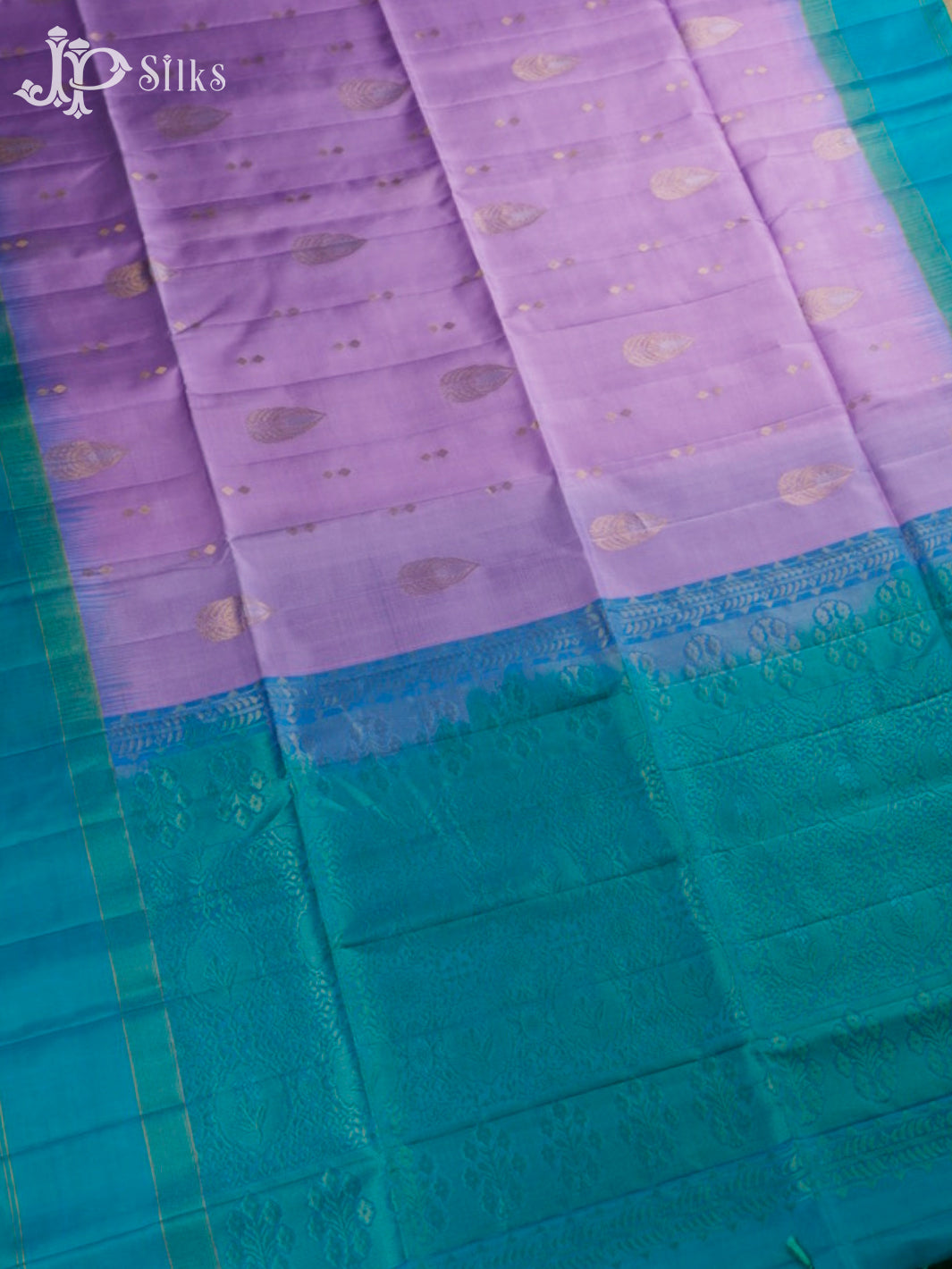 Lavender And Teal Green Soft Silk Saree - F3518
