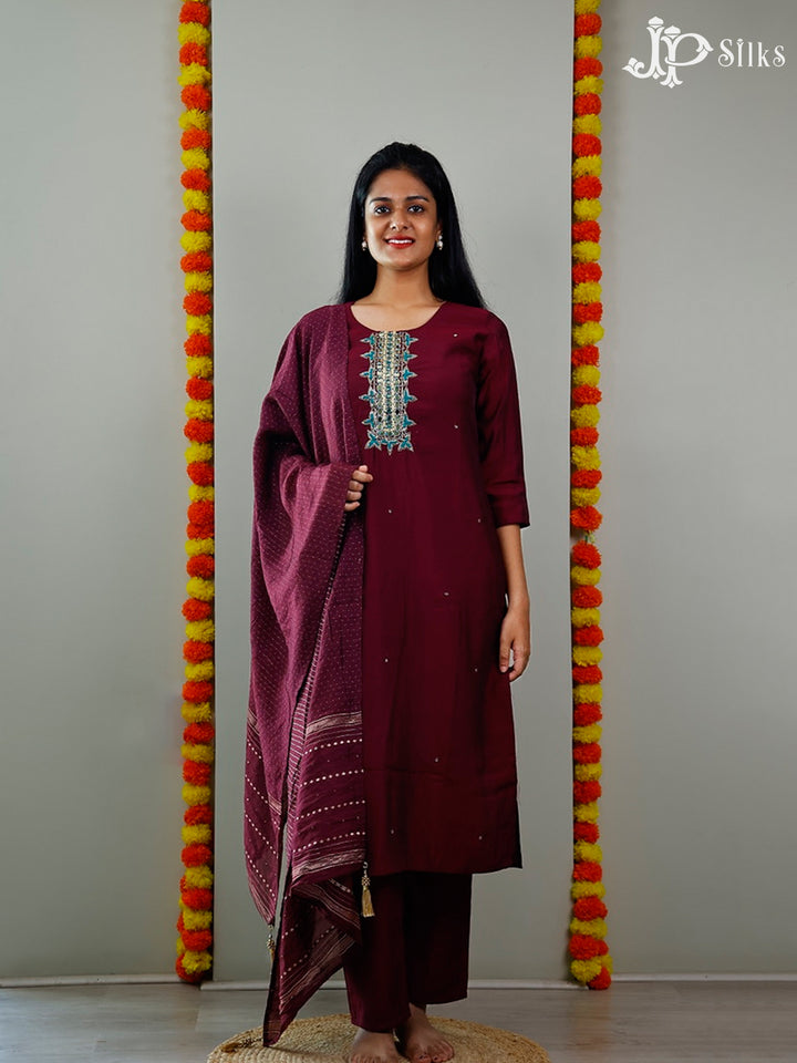 Maroon Readymade Salwar Suit