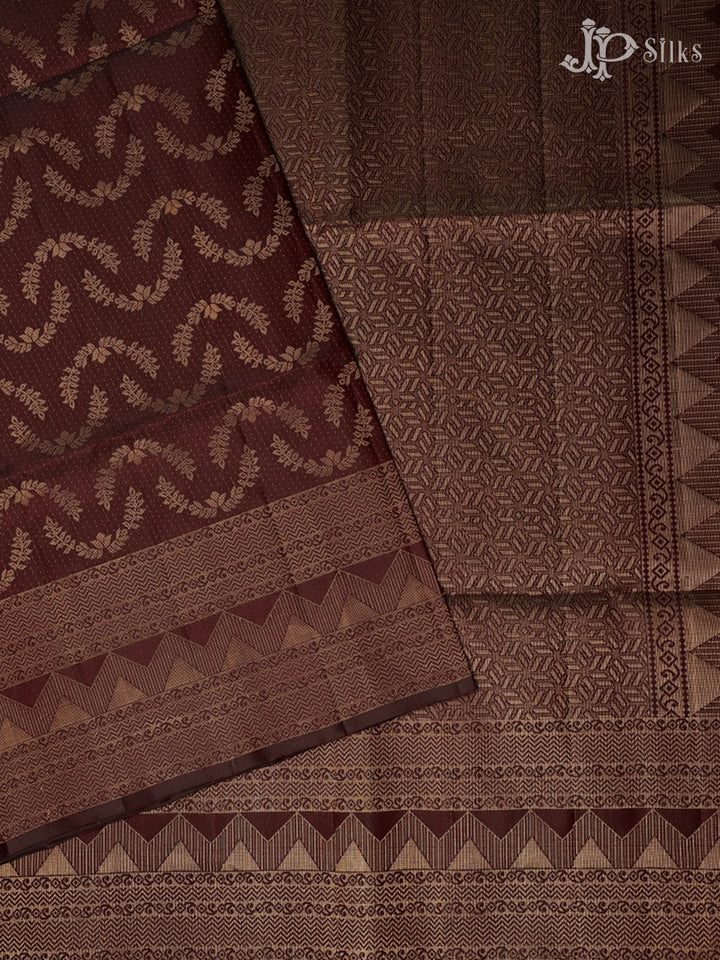 Brown Soft Silk Saree - F3528 - View 2