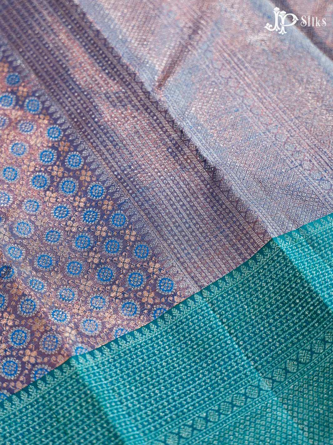 Peacock Blue Kanchipuram Silk Saree - D7223