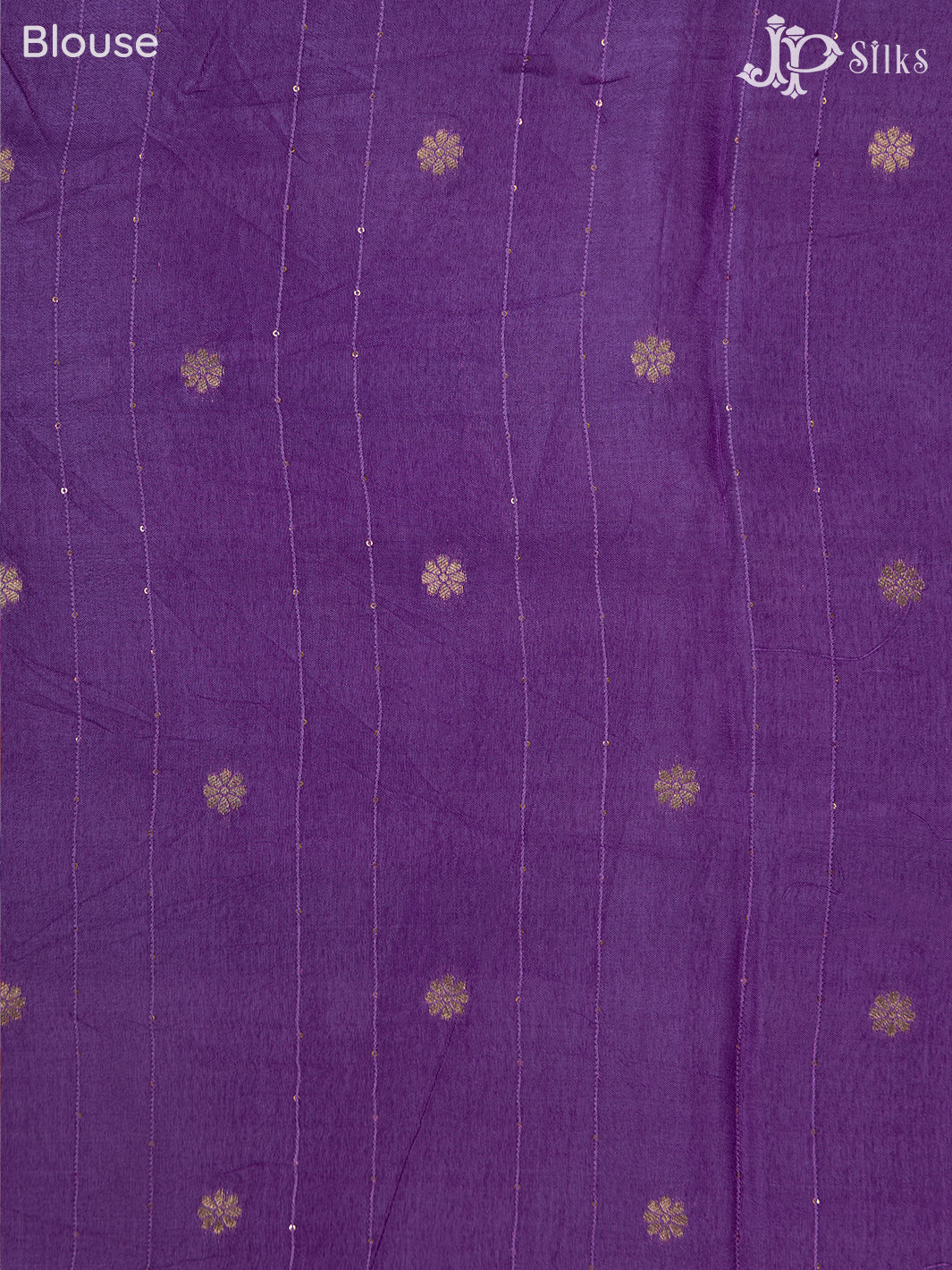 White And Purple Semi Banarasi Saree - F2901 - View 9