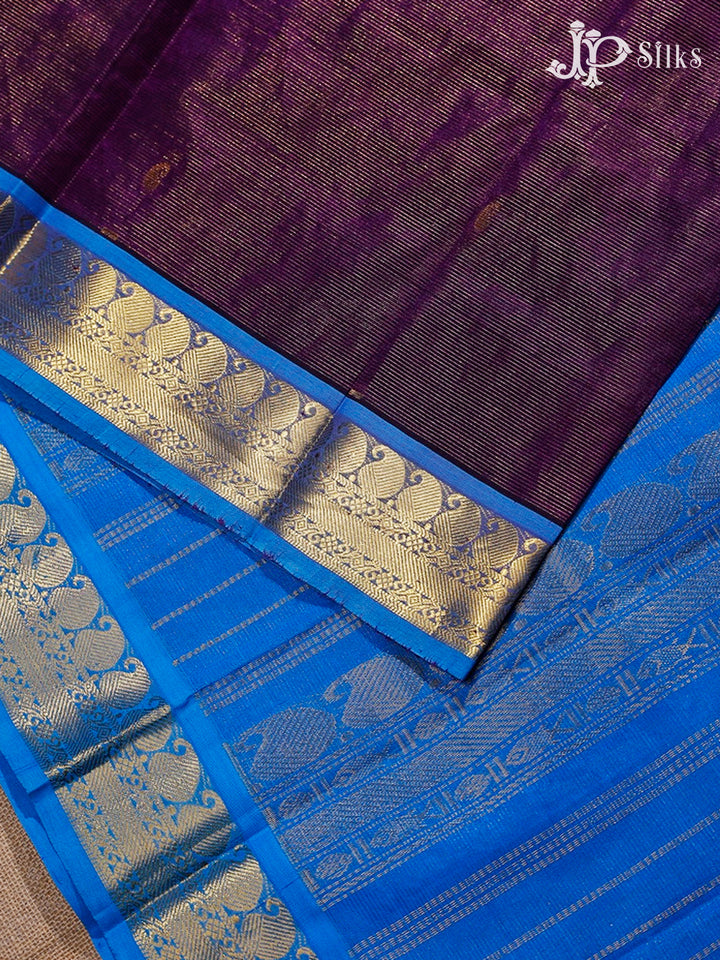 Deep Wine Silk Cotton Saree - F3430